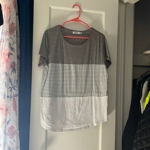 Grey Striped Tee